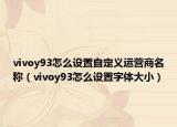 vivoy93怎么设置自定义运营商名称（vivoy93怎么设置字体大小）