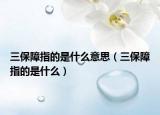 三保障指的是什么意思（三保障指的是什么）
