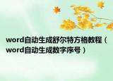 word自动生成舒尔特方格教程（word自动生成数字序号）