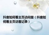 抖音如何看主页访问量（抖音如何看主页访客记录）