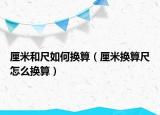 厘米和尺如何换算（厘米换算尺怎么换算）