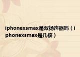 iphonexsmax是双扬声器吗（iphonexsmax是几核）