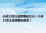 小米11怎么设置振动大小（小米11怎么设置振动模式）
