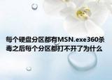 每个硬盘分区都有MSN.exe360杀毒之后每个分区都打不开了为什么