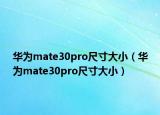 华为mate30pro尺寸大小（华为mate30pro尺寸大小）