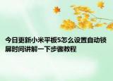 今日更新小米平板5怎么设置自动锁屏时间讲解一下步骤教程