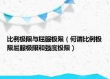 比例极限与屈服极限（何谓比例极限屈服极限和强度极限）