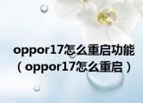 oppor17怎么重启功能（oppor17怎么重启）