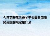 今日更新民法典关于夫妻共同债务范围的规定是什么