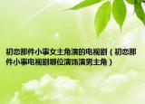 初恋那件小事女主角演的电视剧（初恋那件小事电视剧哪位演饰演男主角）