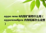 oppo reno 6内存扩展有什么用（opporeno6pro 内存拓展怎么设置）