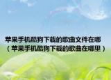 苹果手机酷狗下载的歌曲文件在哪（苹果手机酷狗下载的歌曲在哪里）