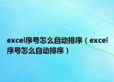 excel序号怎么自动排序（excel序号怎么自动排序）