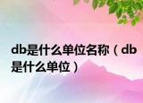 db是什么单位名称（db是什么单位）