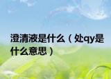 澄清液是什么（处qy是什么意思）