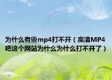 为什么有些mp4打不开（高清MP4吧这个网站为什么为什么打不开了）