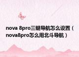 nova 8pro三键导航怎么设置（nova8pro怎么用北斗导航）