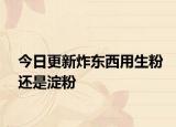 今日更新炸东西用生粉还是淀粉