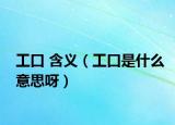 工口 含义（工口是什么意思呀）