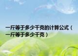 一斤等于多少千克的计算公式（一斤等于多少千克）
