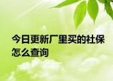 今日更新厂里买的社保怎么查询