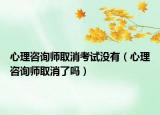 心理咨询师取消考试没有（心理咨询师取消了吗）