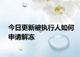 今日更新被执行人如何申请解冻