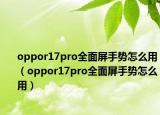 oppor17pro全面屏手势怎么用（oppor17pro全面屏手势怎么用）