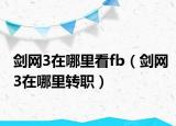 剑网3在哪里看fb（剑网3在哪里转职）