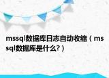 mssql数据库日志自动收缩（mssql数据库是什么?）