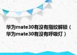 华为mate30有没有指纹解锁（华为mate30有没有呼吸灯）
