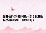 副主任科员和副科级干部（副主任科员和副科级干部的区别）