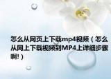 怎么从网页上下载mp4视频（怎么从网上下载视频到MP4上详细步骤啊!）