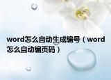 word怎么自动生成编号（word怎么自动编页码）