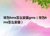 华为hms怎么安装gms（华为hms怎么安装）
