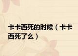 卡卡西死的时候（卡卡西死了么）