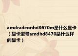 amdradeonhd8670m是什么显卡（显卡型号amdhd8470是什么样的显卡）