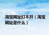 淘宝网址打不开（淘宝网址是什么）