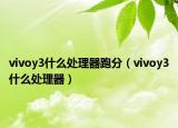 vivoy3什么处理器跑分（vivoy3什么处理器）