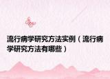 流行病学研究方法实例（流行病学研究方法有哪些）