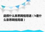 函授什么意思网络用语（h是什么意思网络用语）