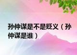 孙仲谋是不是贬义（孙仲谋是谁）