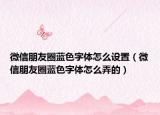 微信朋友圈蓝色字体怎么设置（微信朋友圈蓝色字体怎么弄的）