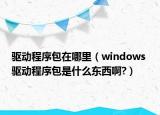 驱动程序包在哪里（windows 驱动程序包是什么东西啊?）
