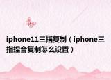 iphone11三指复制（iphone三指捏合复制怎么设置）