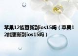 苹果12能更新到ios15吗（苹果12能更新到ios15吗）
