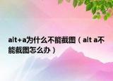 alt+a为什么不能截图（alt a不能截图怎么办）