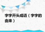 字字开头成语（字字的由来）