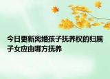 今日更新离婚孩子抚养权的归属子女应由哪方抚养