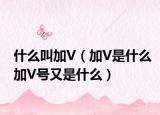 什么叫加V（加V是什么加V号又是什么）